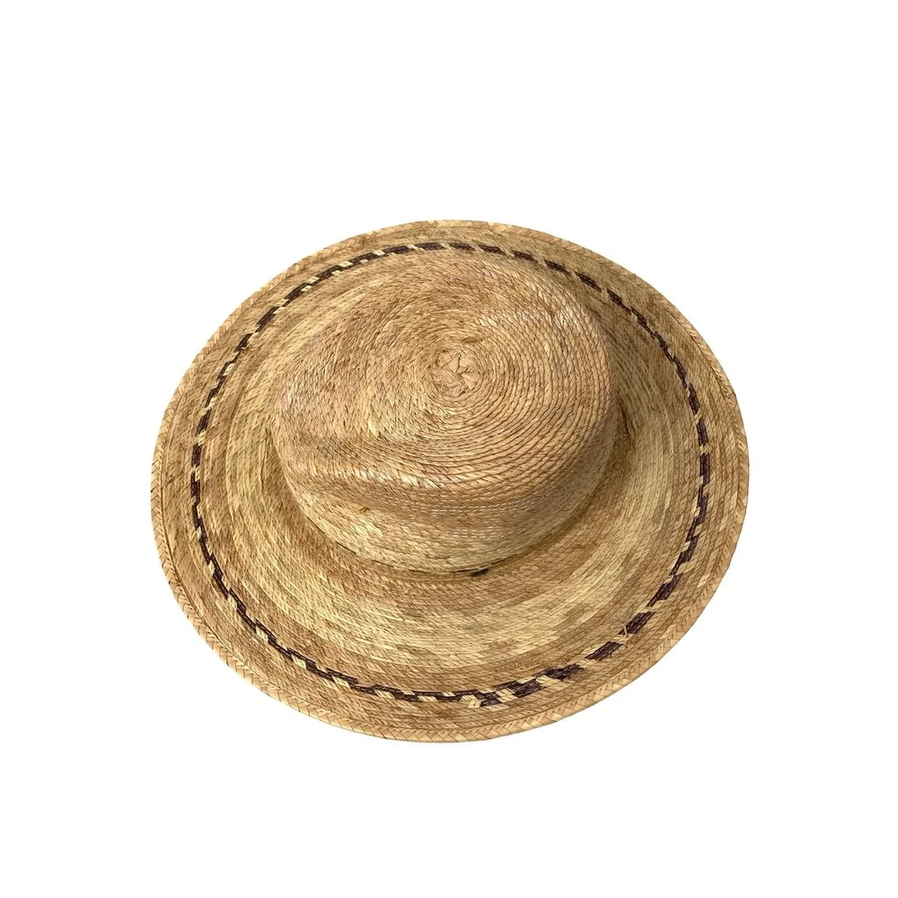 Hemlock Hat Madero Fedora 100% Palm Straw Hat Size XL unisex toast tan boho
